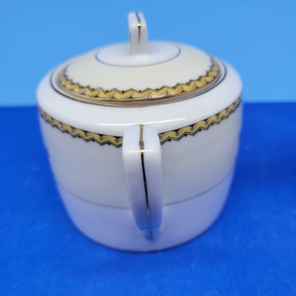 Noritake "M" Modjeska Creamer And Sugar Bowl With Matching Lid VGC c. 1920-1930s - Picture 3 of 16